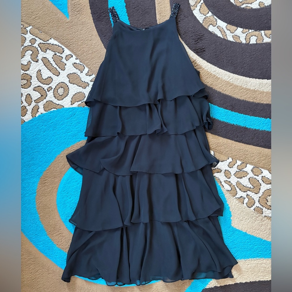 S.L. Fashions Black Beaded Dress